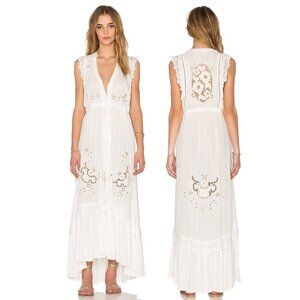 Spell & The Gypsy Isla Bonita Embroidered Dress Duster White Size Small